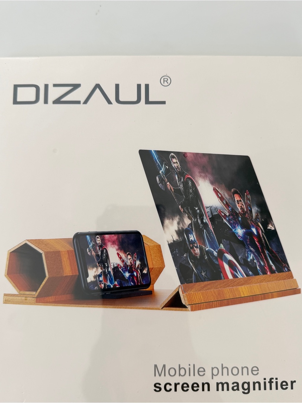 Dizaul 14 inch mobile phone screen magnifier foldable wooden frame Brand New